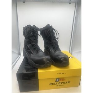 Belleville Tactical Research 8in WP Zip CT Boots TR998ZWPCT Black Leather 9.5 Sz
